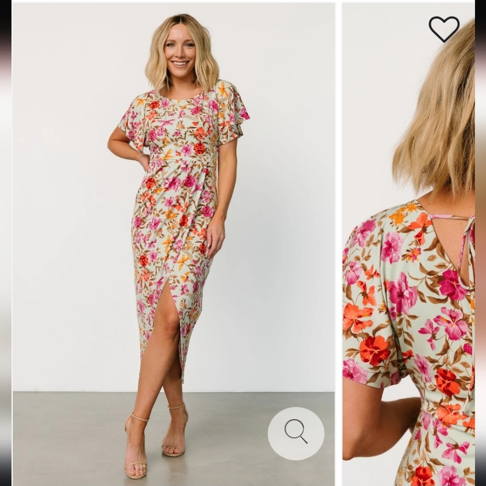 Baltic Born Bloomfield Midi Dress in Sage Floral - L